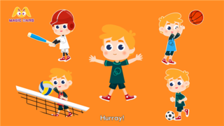 幼儿园英文歌动画系列片-Baseball football